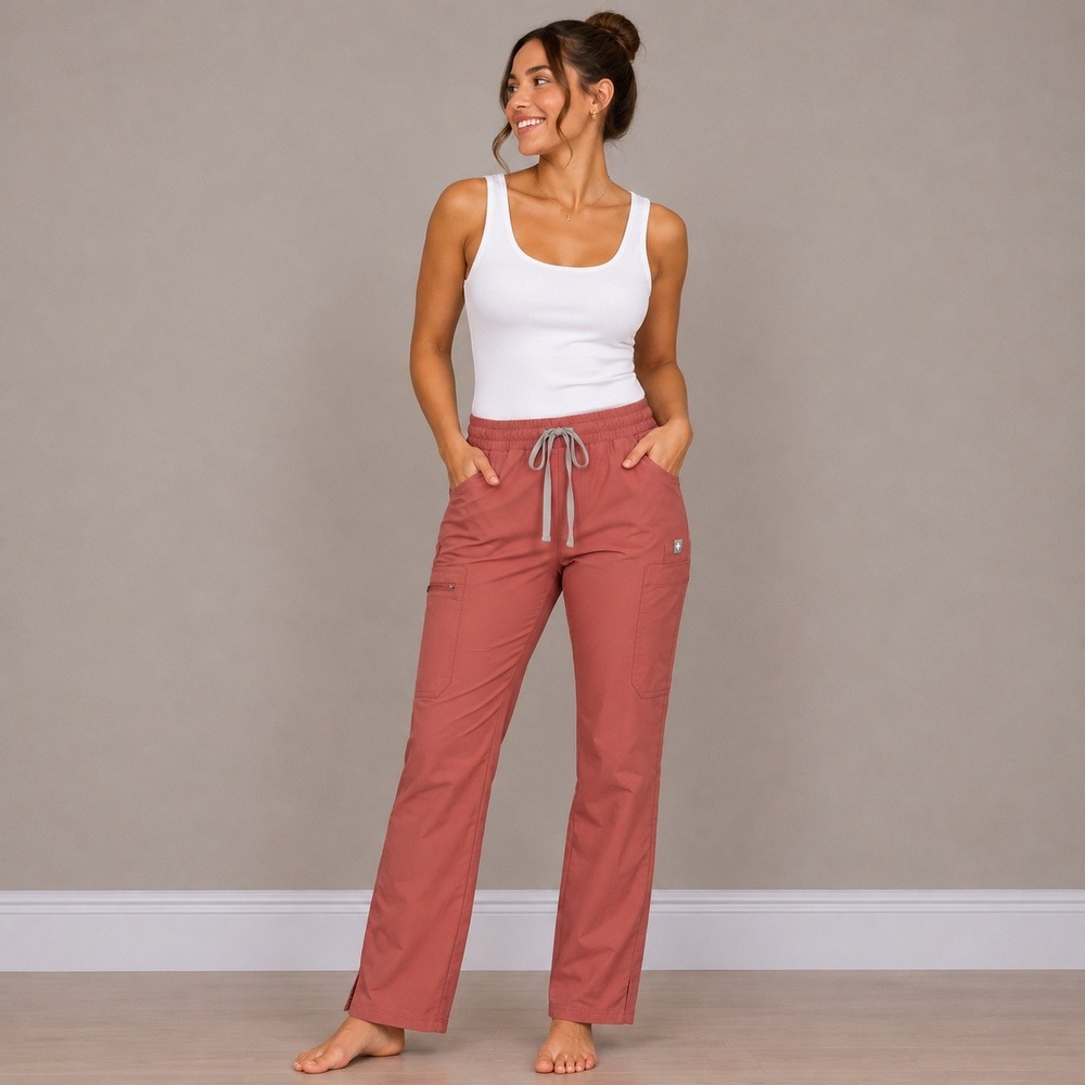 Figs Technical Collection Scrub Pants Small Rose Pink W20SW2031 Cargo Joggers
